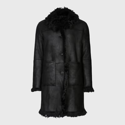 Black Beaver Longline Coat