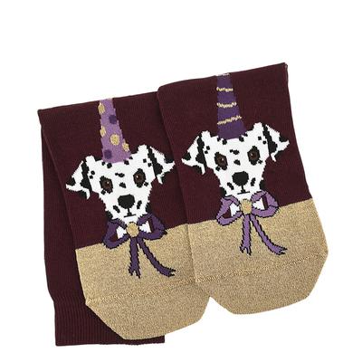 Dark Red Festive Dogs 1PK Dog Socks