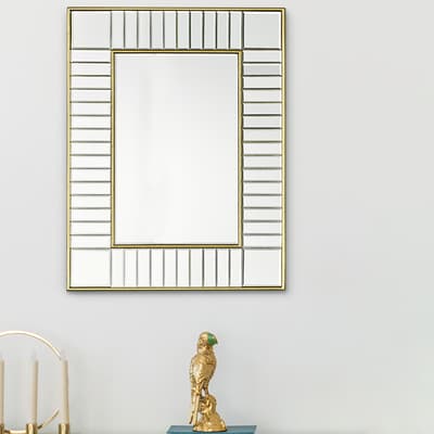Clemence Small Rectangle Mirror, Gold