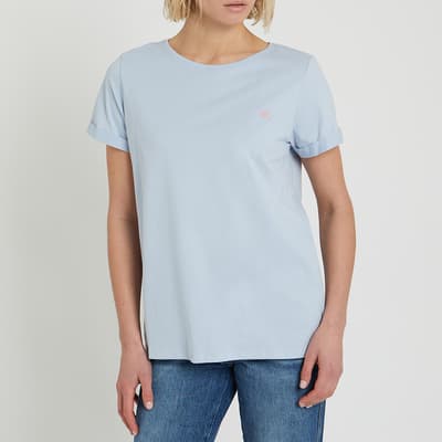 Light Blue Roll Sleeve T-Shirt