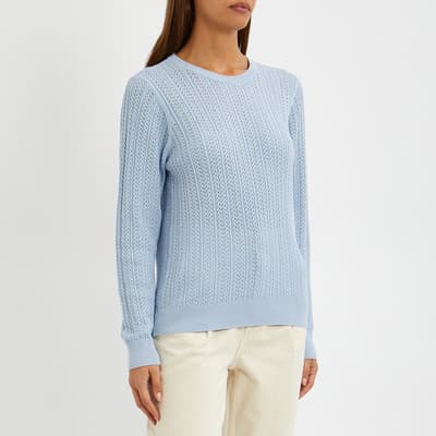 Blue Summer Cable Knit Jumper