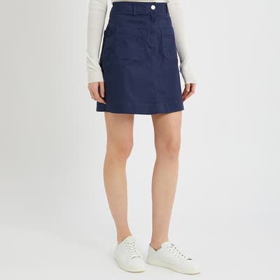 Navy Chino Mini Skirt