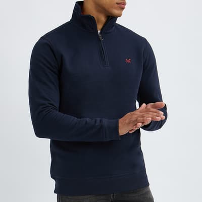 Navy Half Zip Solid Sweatshirt
