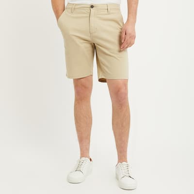 Beige Cotton Chino Shorts