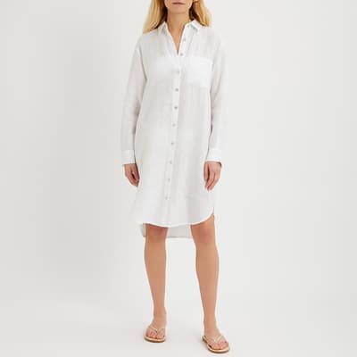 White Linen Shirt Dress