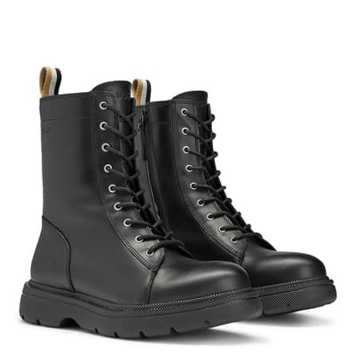Black Jacob Lace Up Leather Boots