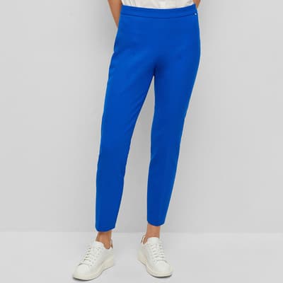 Blue Tiluna Zip Cotton Blend Trousers