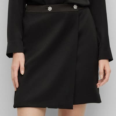 Black Vittora Wool Mini Skirt