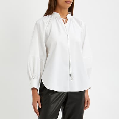 White Bipete Stretch Cotton Shirt