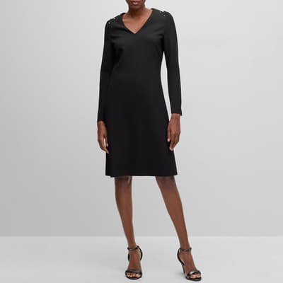 Black Dariva Cotton Blend Mini Dress