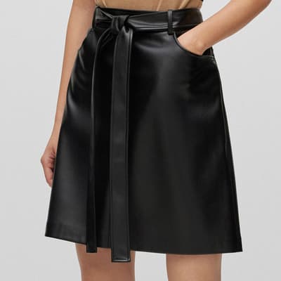 Black Velipa Tie Mini Length Skirt