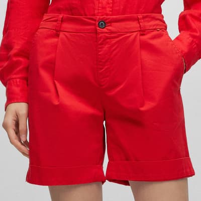 Red Taggie Cotton Blend Shorts