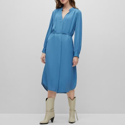 Blue Dibanora V-Neck Midi Dress