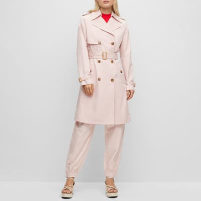 Pink Conry Double Breasted Trench Coat
