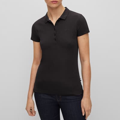 Black Epola Cotton Polo Shirt