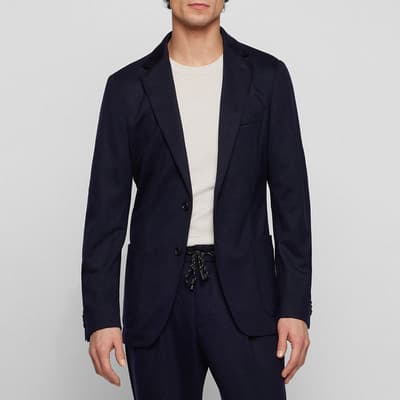 Dark Blue Hanry Wool Blend Jacket