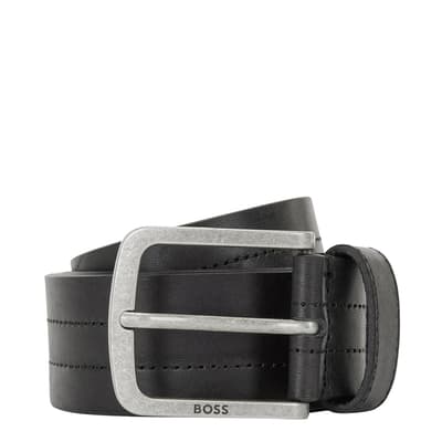 Black Jor Textured Leather Belt