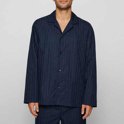Dark Blue Premium Cotton Pyjama Shirt