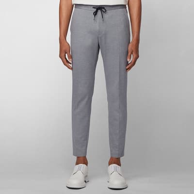 Grey Banks Cotton Blend Trousers