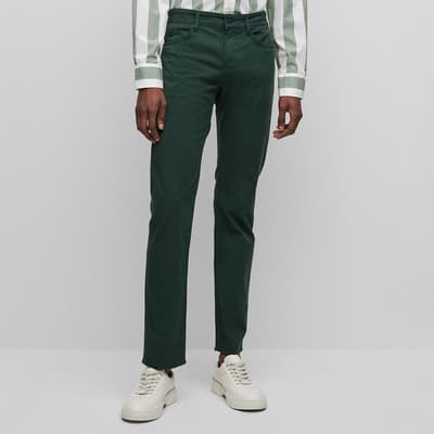 Green Delaware Cotton Blend Trousers