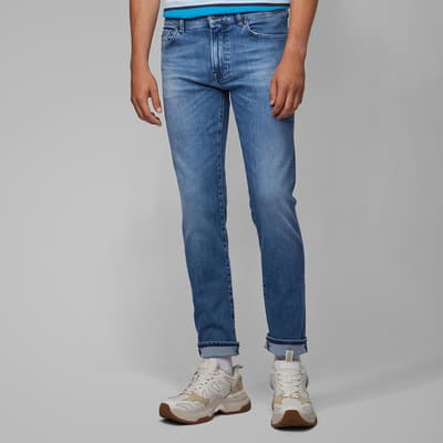 Mid Blue Maine Straight Jeans