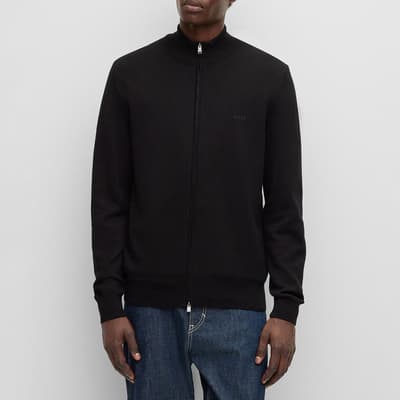 Black Palano Zip Cotton Jacket