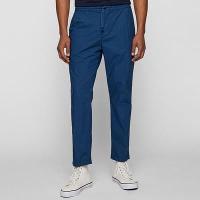 Navy Slose Cotton Trousers