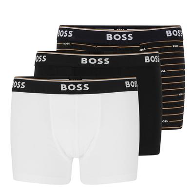 Black 3 Pack Power Design Cotton Blend Trunks