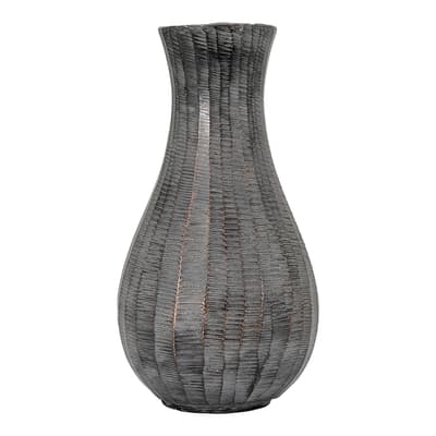 Enya Fluted Vase Small, Antique Grey