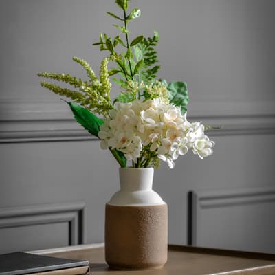 Vase with Hydrangea Arrangement, White