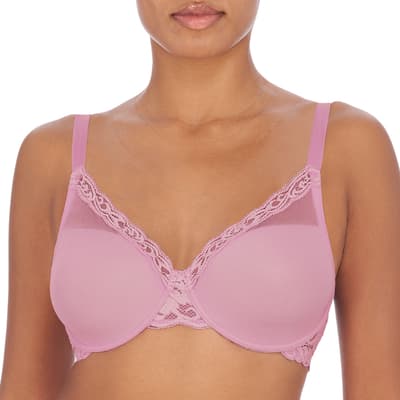Pink Feathers Full Figure Contour Underwire Bra