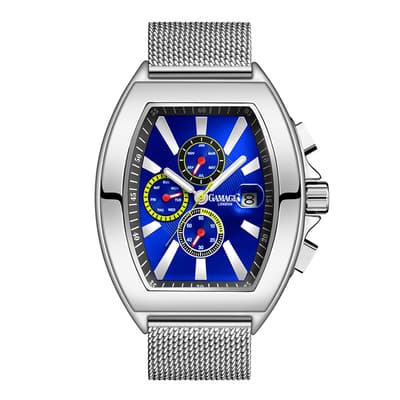 Men's Gamages Of London Limited Edition Silver/Blue Watch