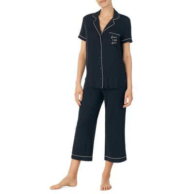 Black Cropped Pyjama Set