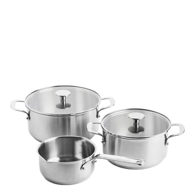 KitchenAid Stainless Steel Cookware Set, 5 Piece, Silver