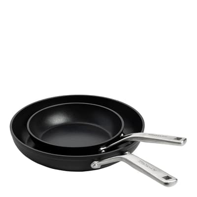 KitchenAid Forged Hardened Ceramic Non-Stick 20cm & 28cm Frying Pan Set, Black