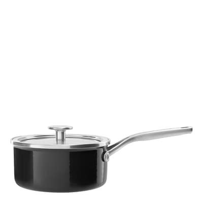 KitchenAid Steel Core Enamel 16cm/1.3 Litre Saucepan, Onyx Black