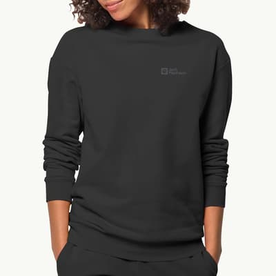 Black Essential Cotton Sweatshirt