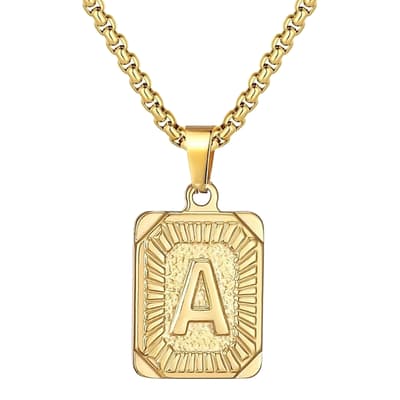 18K Gold Initial "A" Reversible Cross Necklace