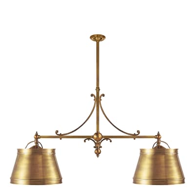 Sloane Double Shop Light in Antique-Burnished Brass