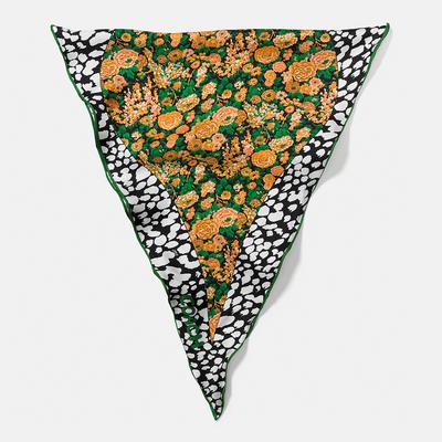 Wild Meadow Blk Org Wild Meadow Silk Twill Diamond