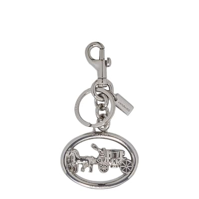Silver Georgie Horse And Carriage Metal Bag Charm