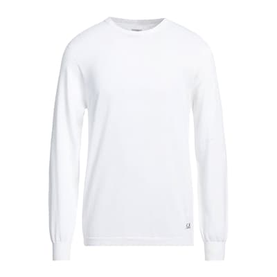 White Side Logo Knitted Cotton Jumper