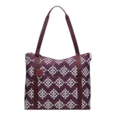 Dark Red Medium Ziptop Shoulder Bag