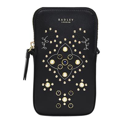 Black Medium Zip Around Phone Crossbody