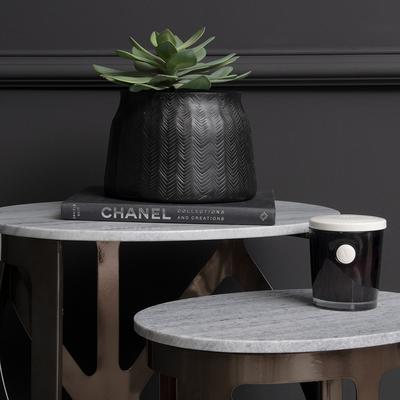 Herringbone Black Small Planter