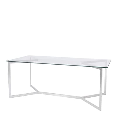 Linton Stainless Steel And Glass Dining Table