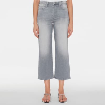 Grey Alexa Cropped Wide Leg Stretch Jeans