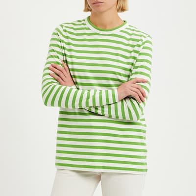 Green/White Stripe Long Sleeve Top