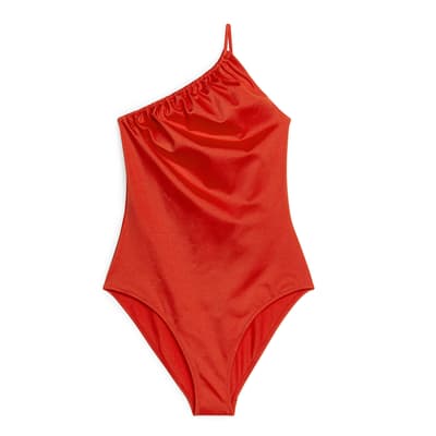 Red One-Shoulder Swimsuit