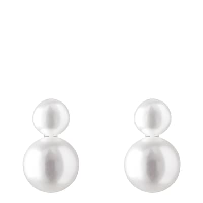 Silver Duo Pearl Earrings 9-9,5mm